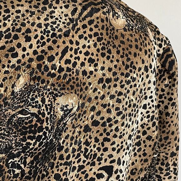 Vintage Leopard Print Blouse Animal Pattern Top Chic Street Style M/L - Picture 11 of 11